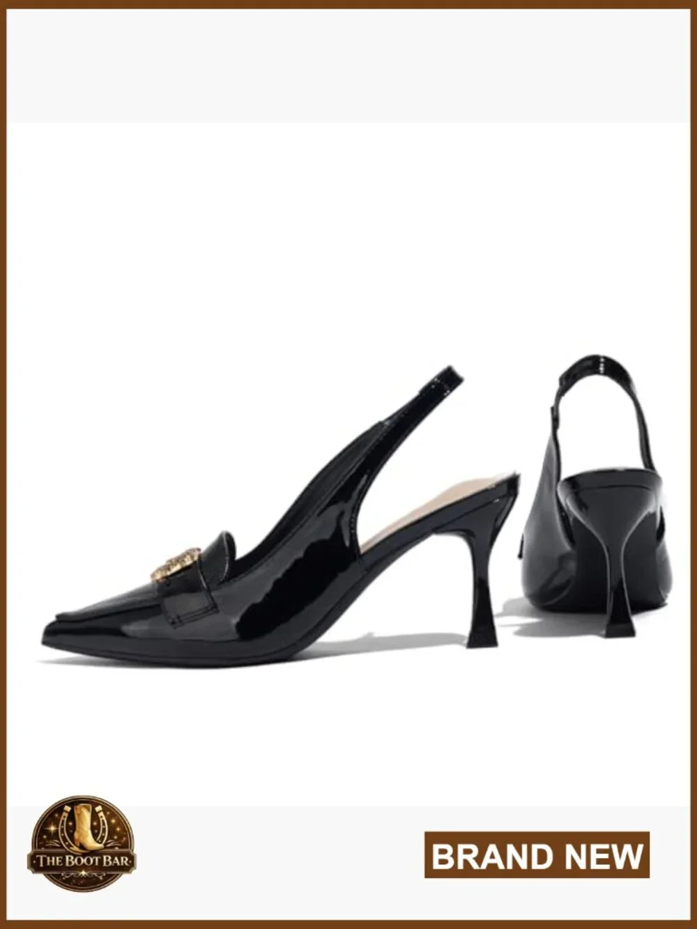 Pointed Toe Block Heel Pumps with Ankle Strap - Women's Dress Shoes - Picture 6 of 7